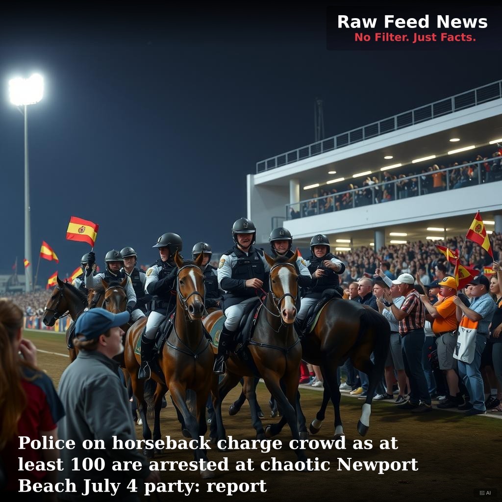 Police on horseback charge crowd as at least 100 are arrested at chaotic Newport Beach July 4 party: report