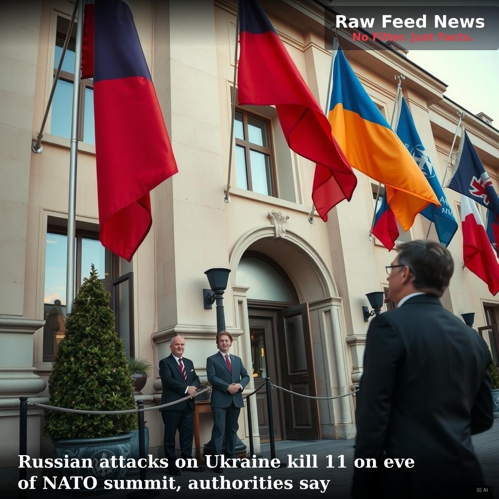 Russian attacks on Ukraine kill 11 on eve of NATO summit, authorities say