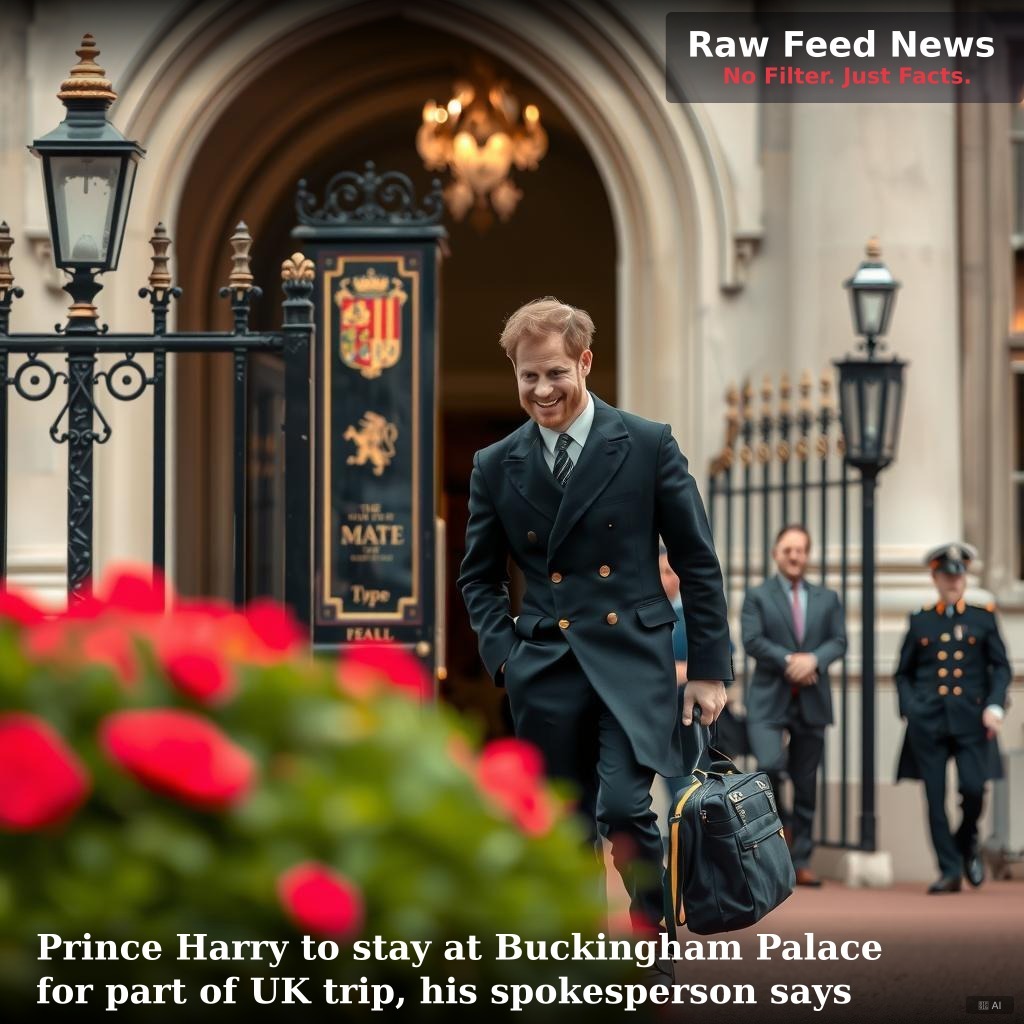 Prince Harry to stay at Buckingham Palace for part of UK trip, his spokesperson says