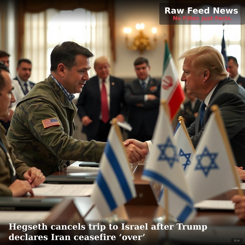 Hegseth cancels trip to Israel after Trump declares Iran ceasefire ‘over’
