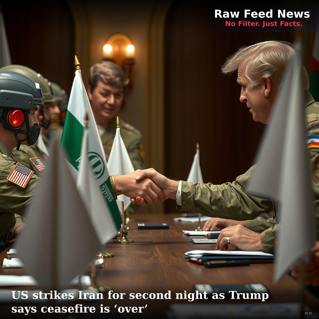 US strikes Iran for second night as Trump says ceasefire is ‘over’