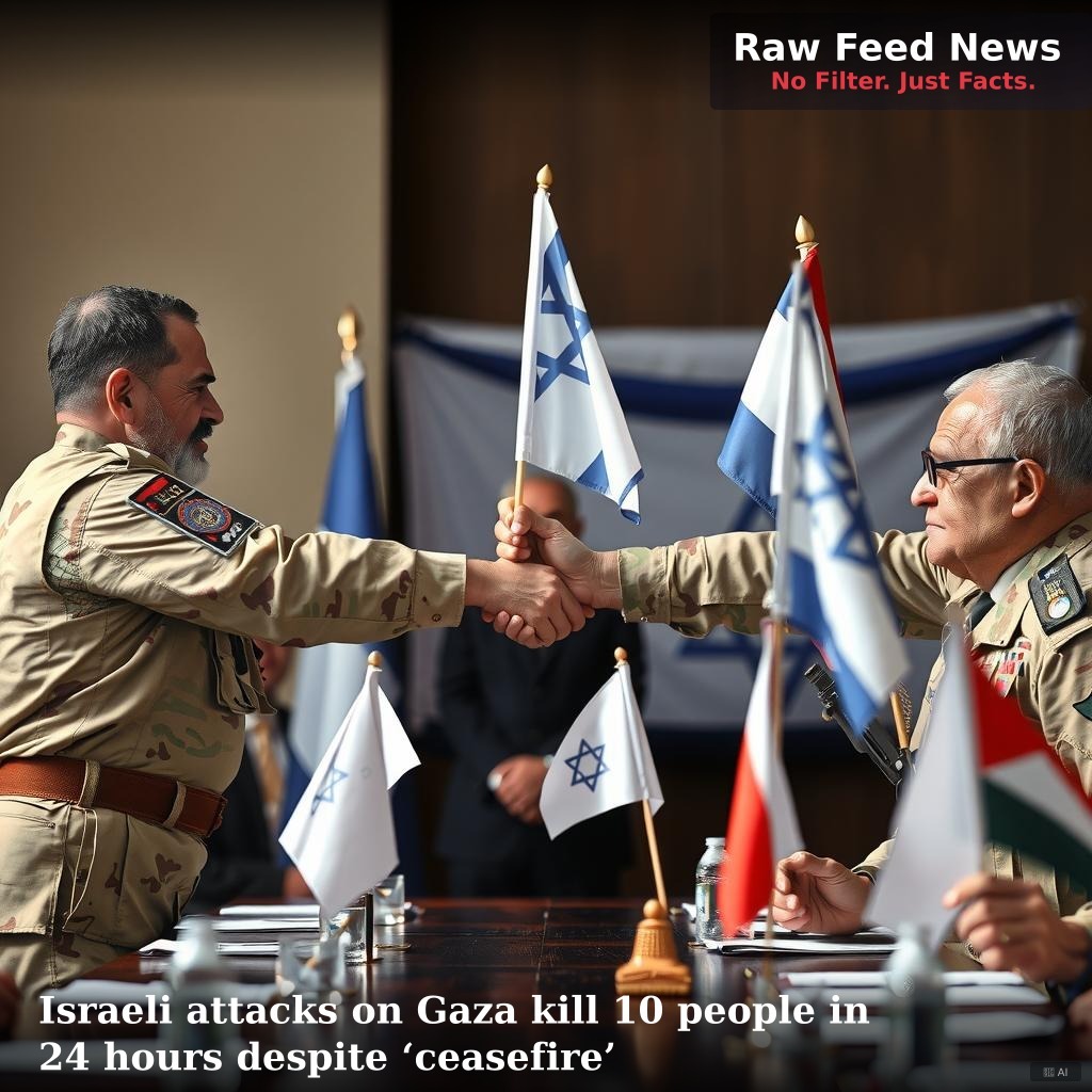 Israeli attacks on Gaza kill 10 people in 24 hours despite ‘ceasefire’