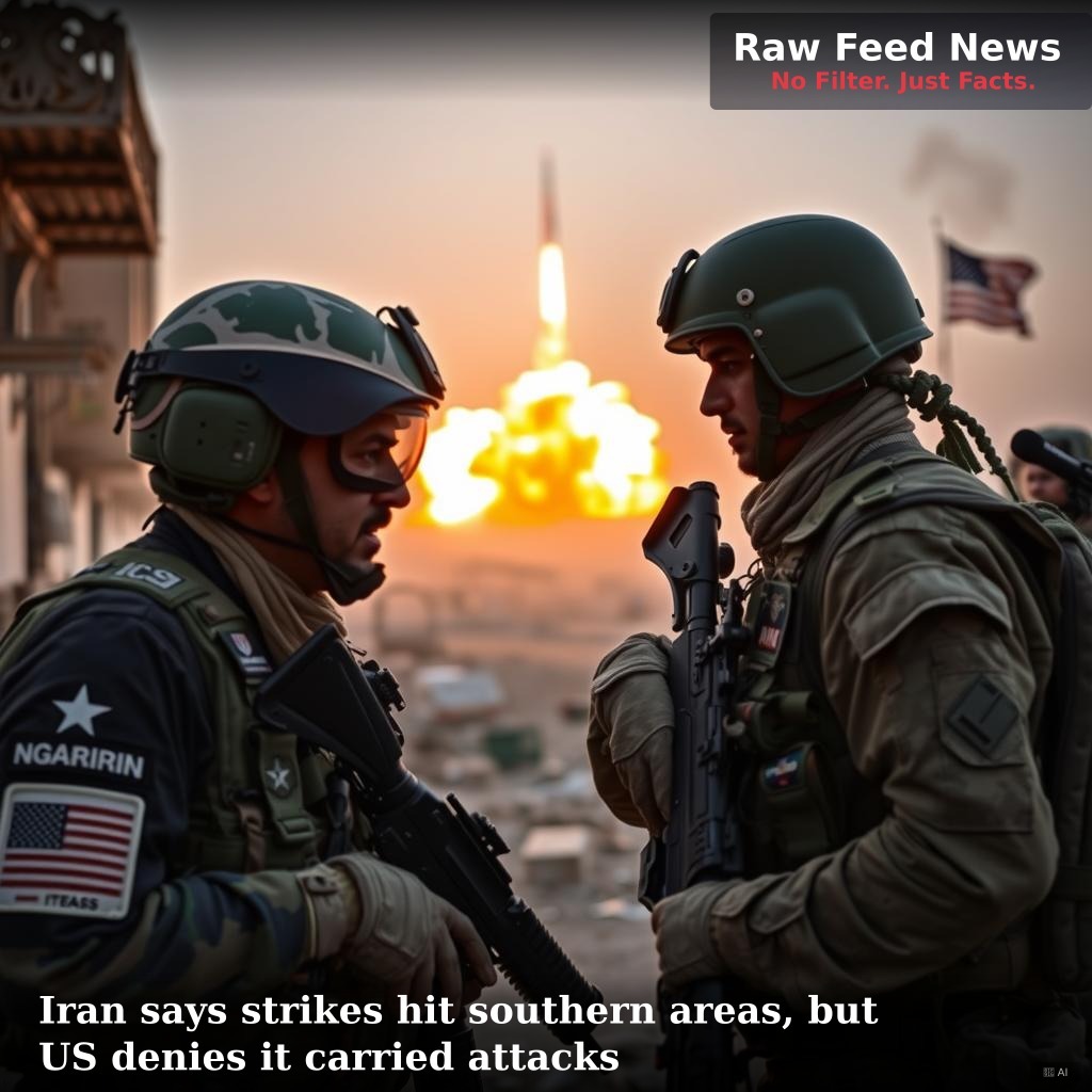 Iran says strikes hit southern areas, but US denies it carried attacks