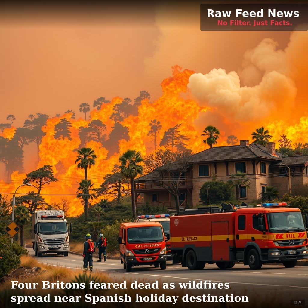 Four Britons feared dead as wildfires spread near Spanish holiday destination