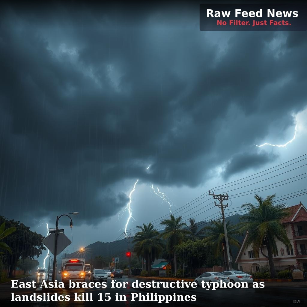 East Asia braces for destructive typhoon as landslides kill 15 in Philippines
