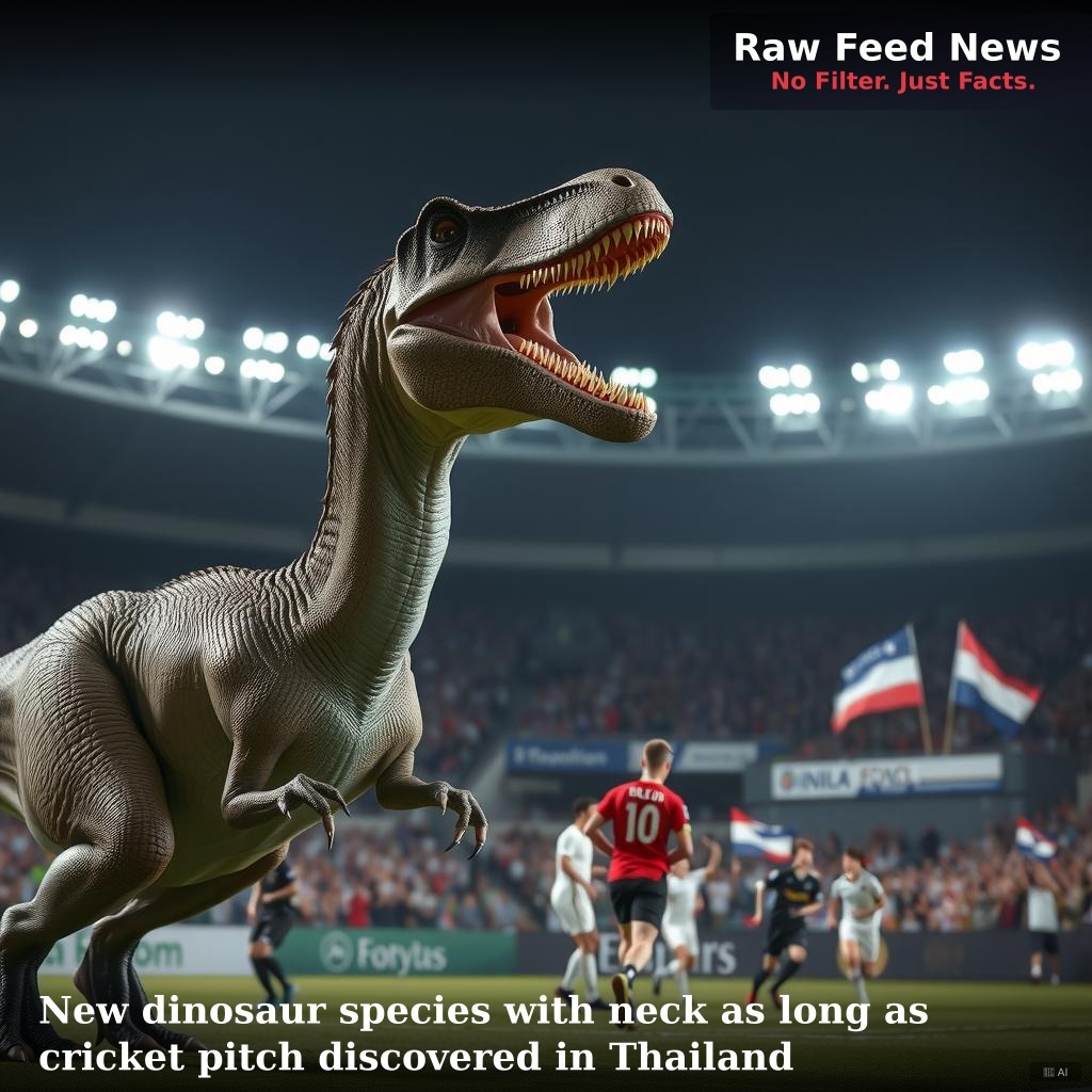 New dinosaur species with neck as long as cricket pitch discovered in Thailand