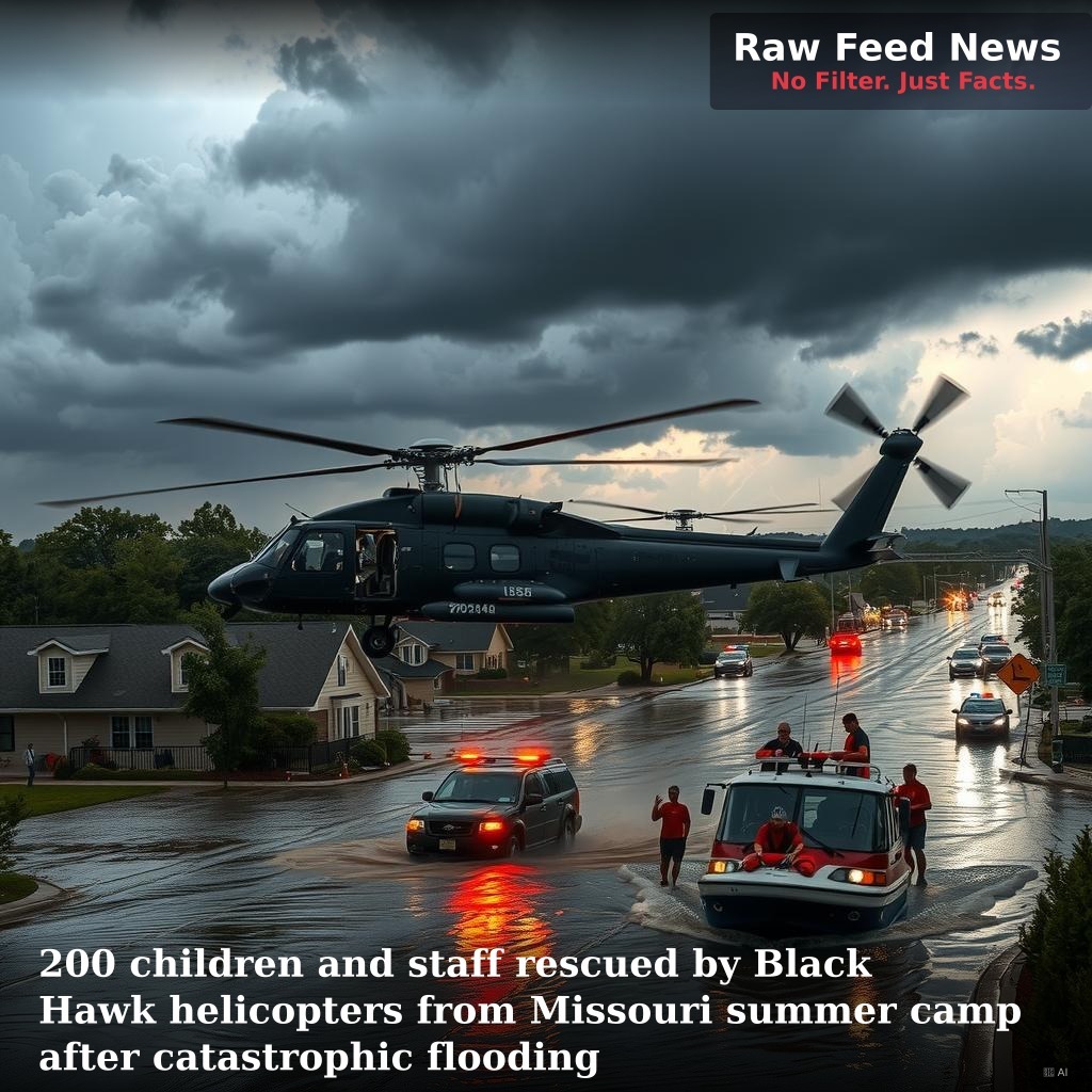 200 children and staff rescued by Black Hawk helicopters from Missouri summer camp after catastrophic flooding