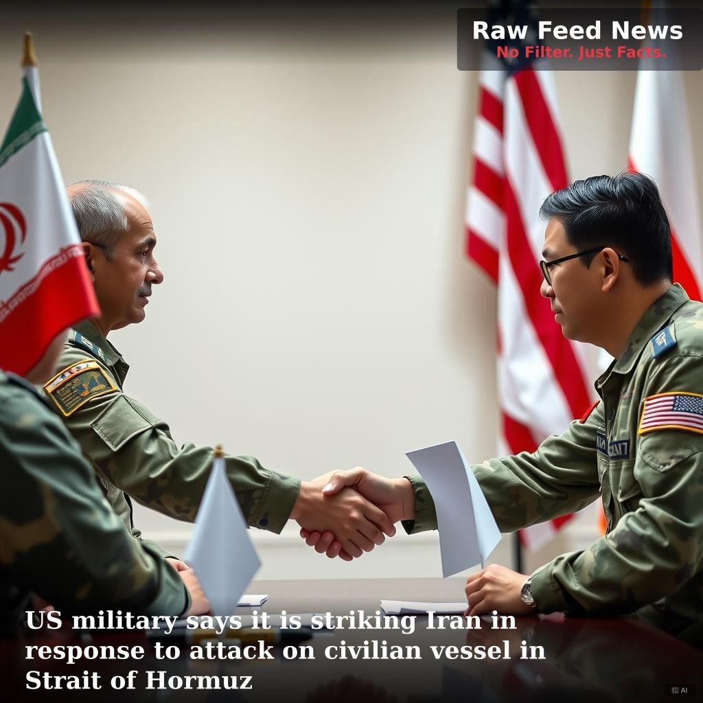 US military says it is striking Iran in response to attack on civilian vessel in Strait of Hormuz