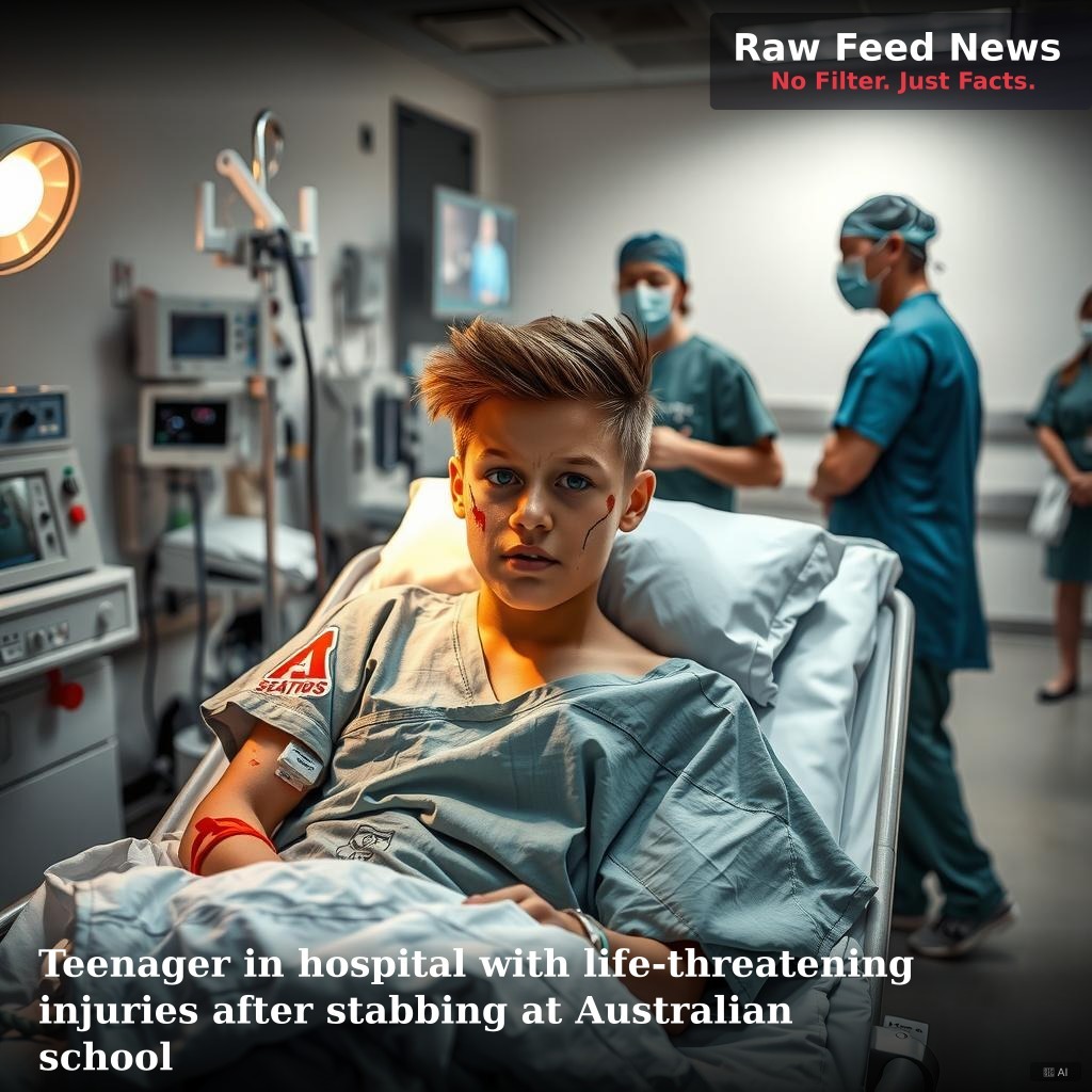 Teenager in hospital with life-threatening injuries after stabbing at Australian school