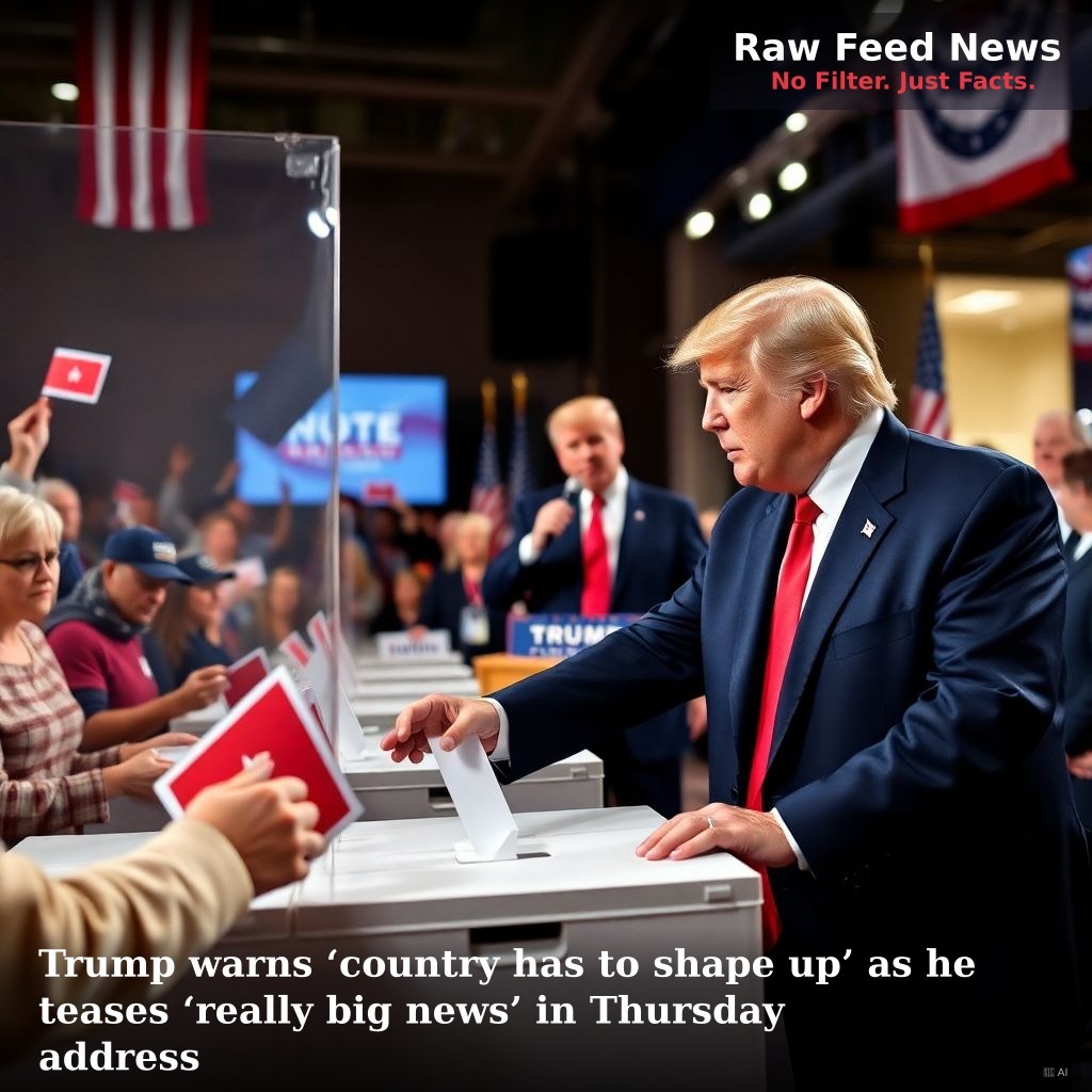Trump warns ‘country has to shape up’ as he teases ‘really big news’ in Thursday address