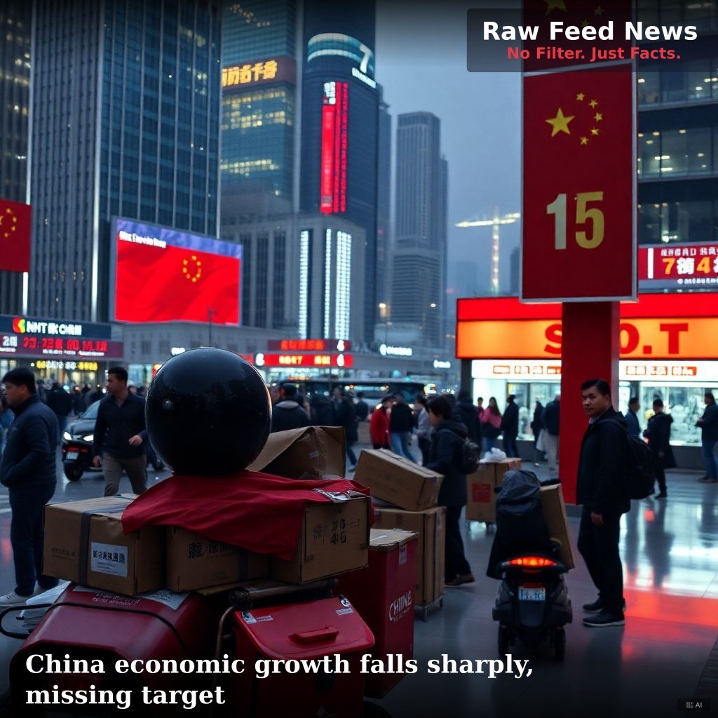 China economic growth falls sharply, missing target