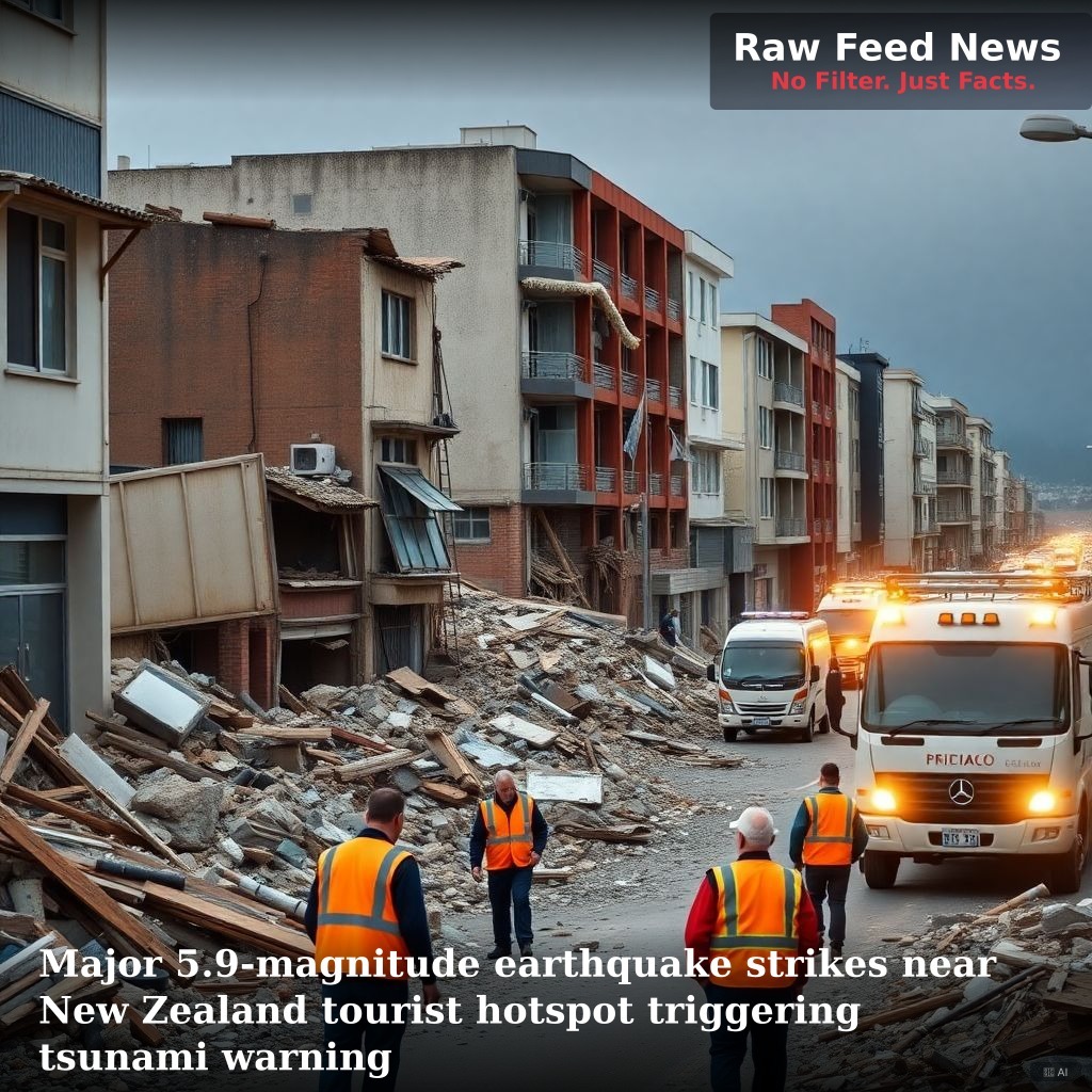 Major 5.9-magnitude earthquake strikes near New Zealand tourist hotspot triggering tsunami warning