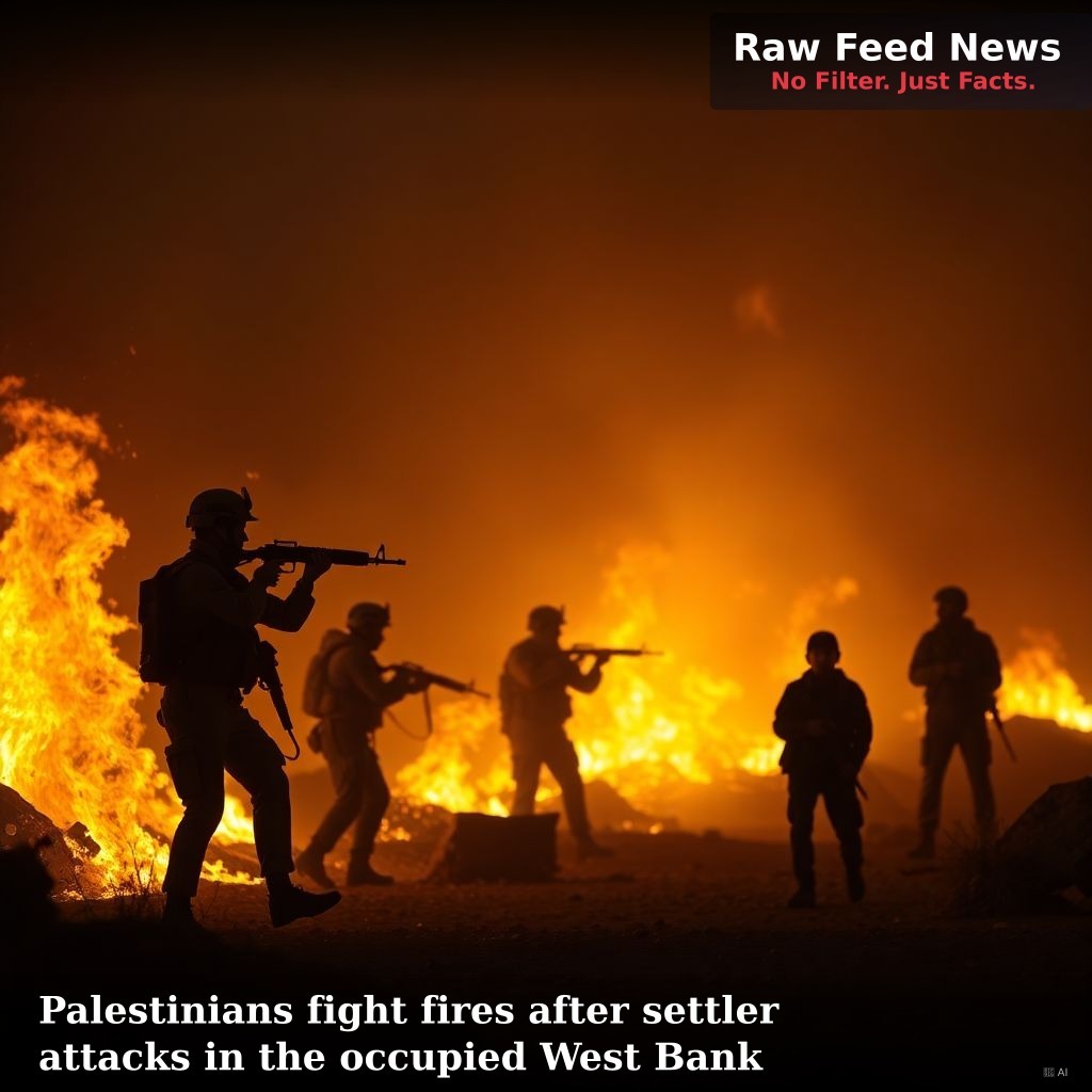 Palestinians fight fires after settler attacks in the occupied West Bank