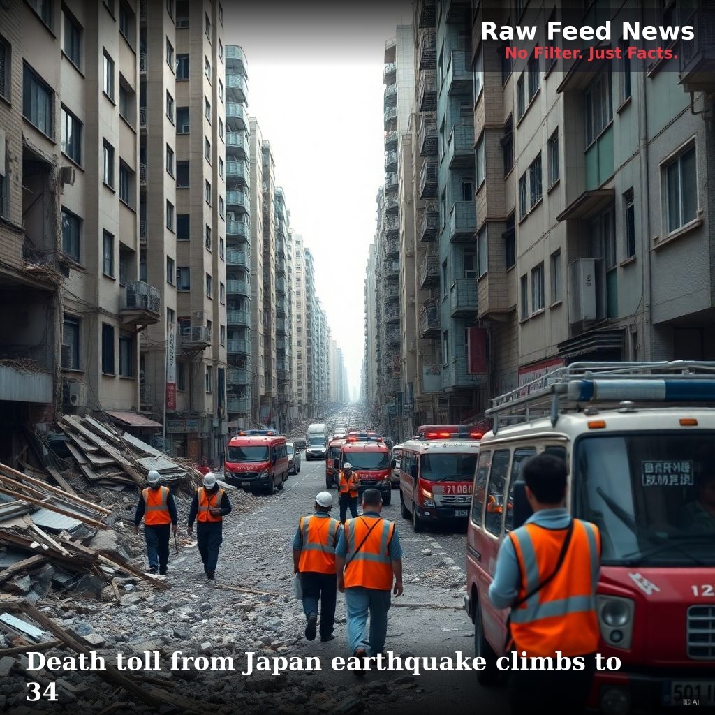 Death toll from Japan earthquake climbs to 34