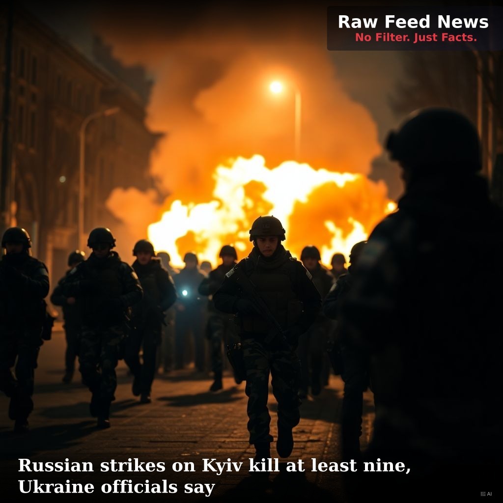 Russian strikes on Kyiv kill at least nine, Ukraine officials say