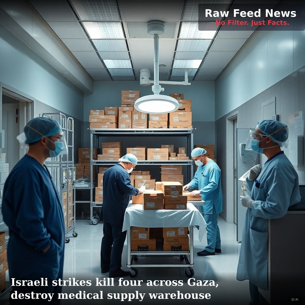 Israeli strikes kill four across Gaza, destroy medical supply warehouse