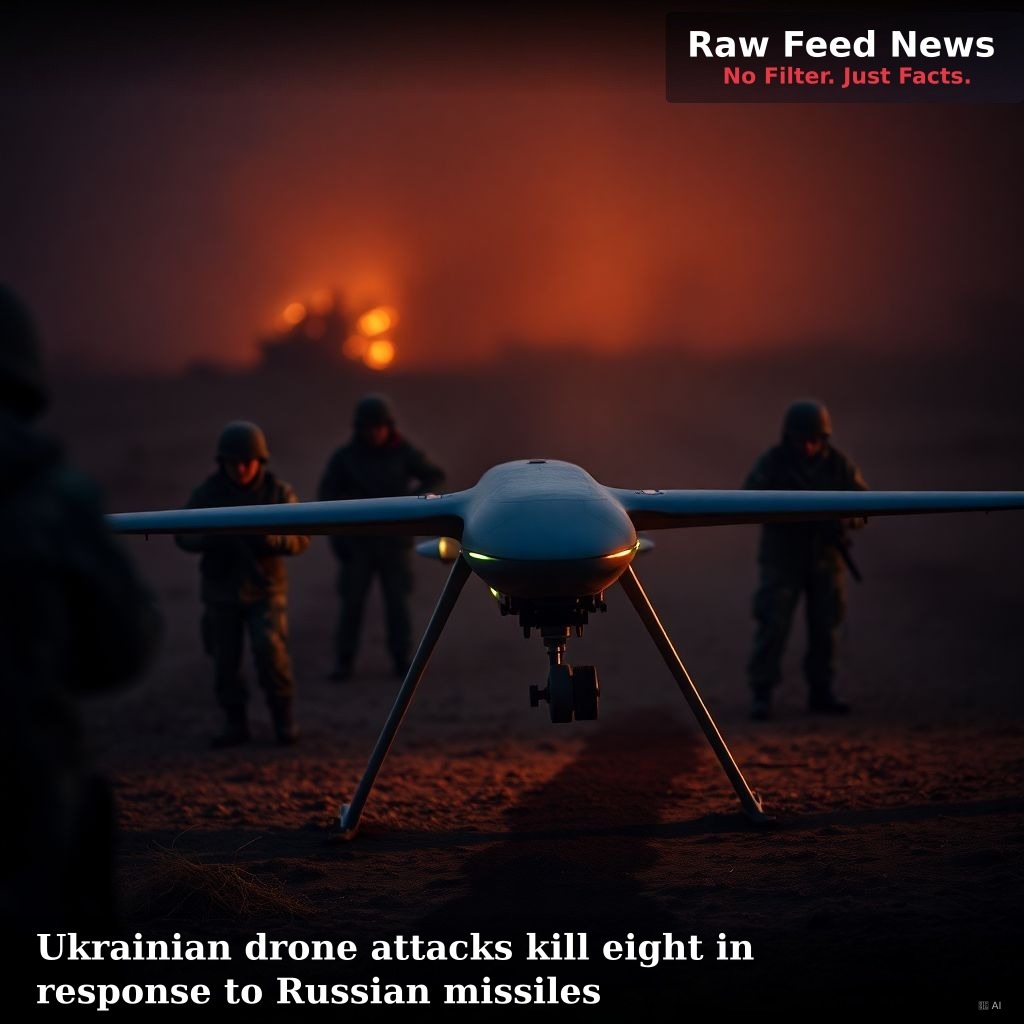 Ukrainian drone attacks kill eight in response to Russian missiles