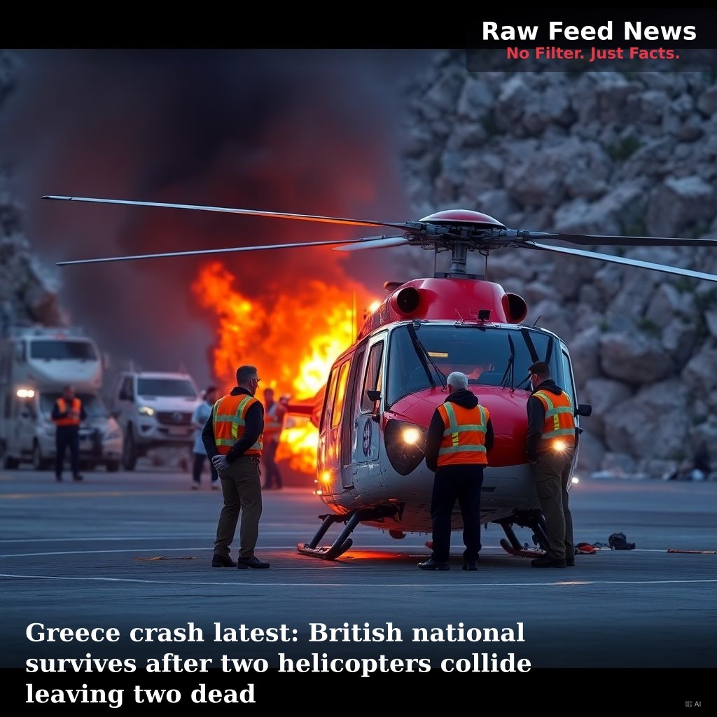 Greece crash latest: British national survives after two helicopters collide leaving two dead