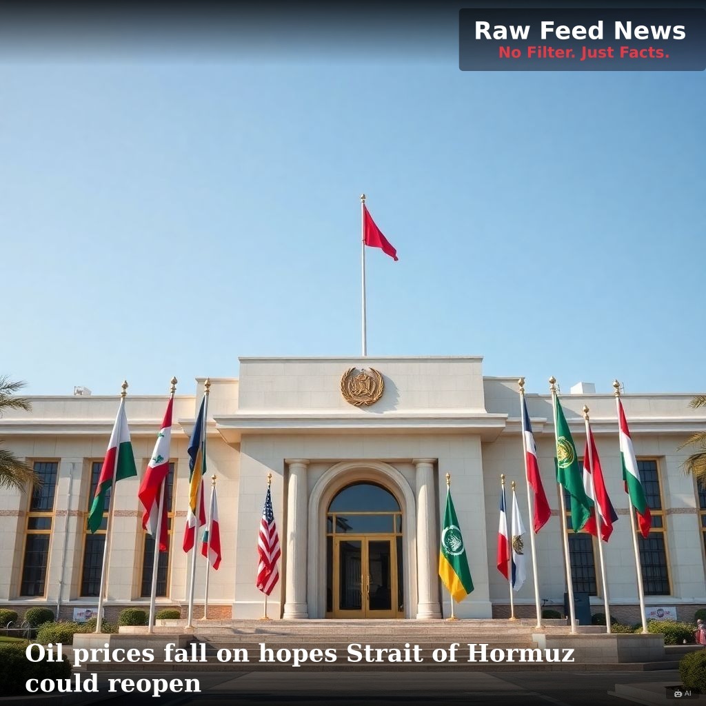 Oil prices fall on hopes Strait of Hormuz could reopen