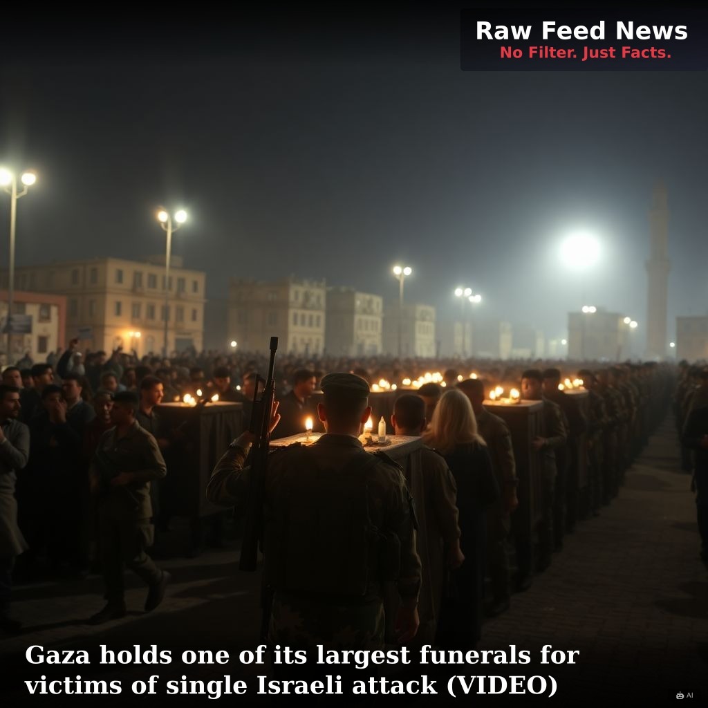 Gaza holds one of its largest funerals for victims of single Israeli attack (VIDEO)