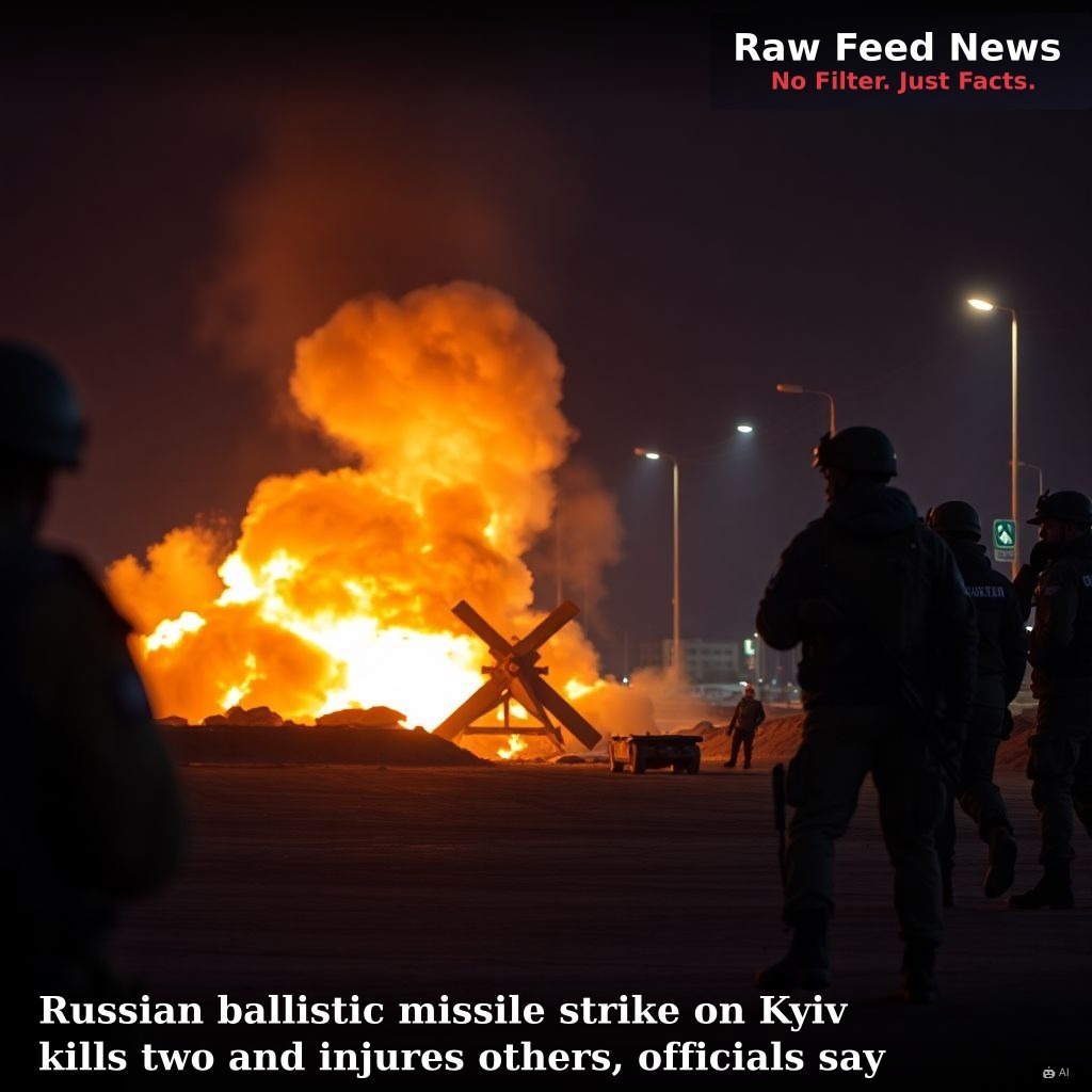 Russian ballistic missile strike on Kyiv kills two and injures others, officials say