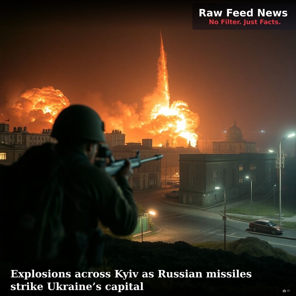 Explosions across Kyiv as Russian missiles strike Ukraine’s capital