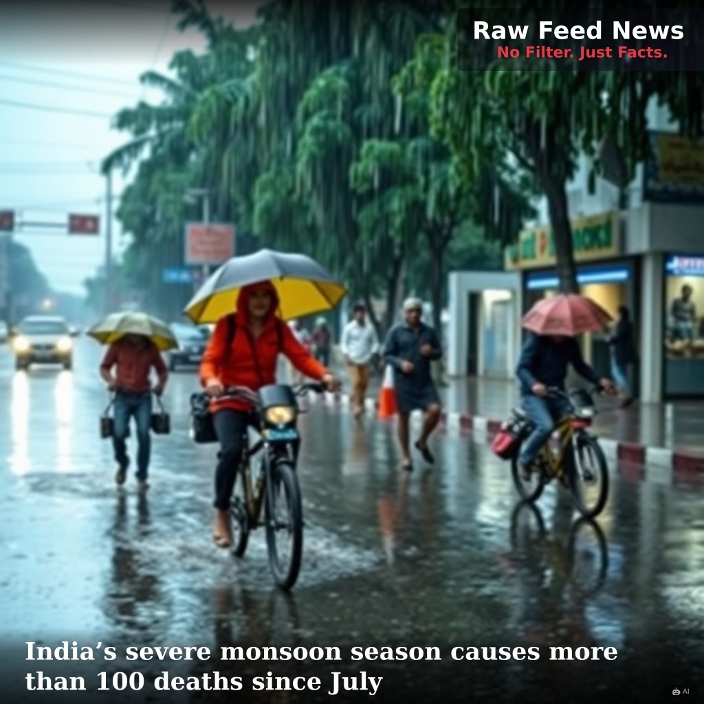 India’s severe monsoon season causes more than 100 deaths since July