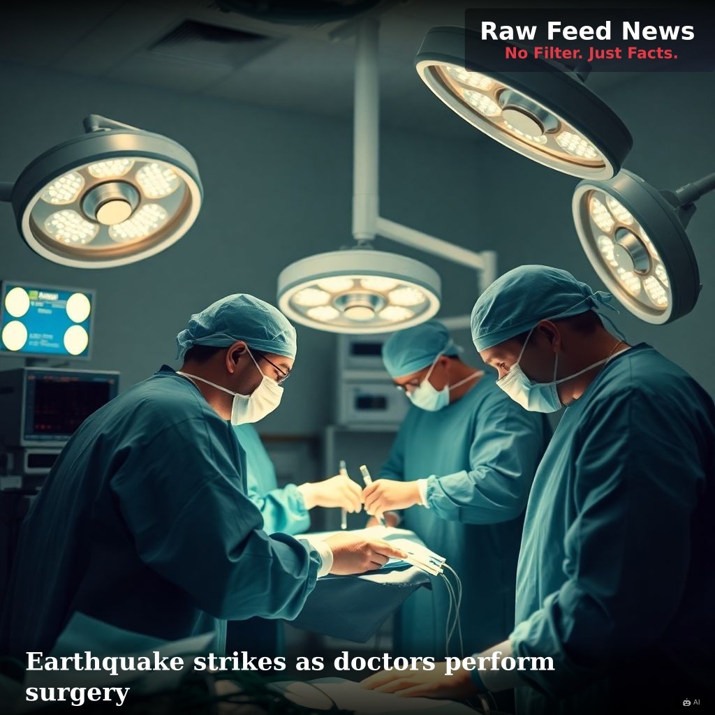 Earthquake strikes as doctors perform surgery