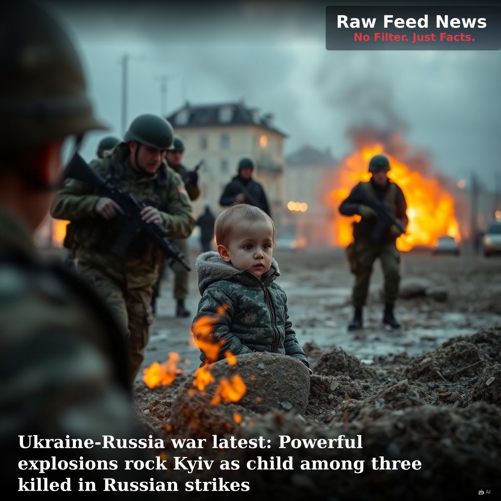 Ukraine-Russia war latest: Powerful explosions rock Kyiv as child among three killed in Russian strikes