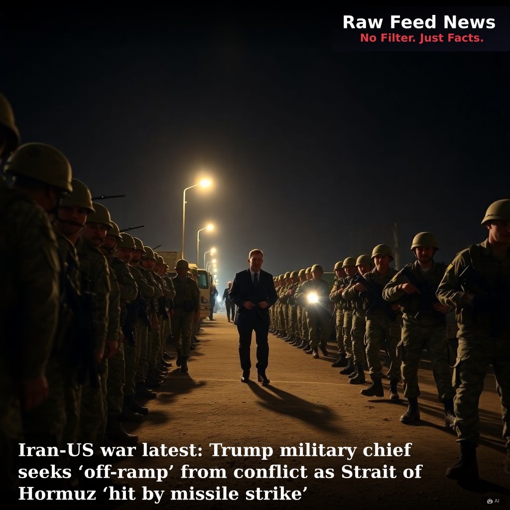 Iran-US war latest: Trump military chief seeks ‘off-ramp’ from conflict as Strait of Hormuz ‘hit by missile strike’
