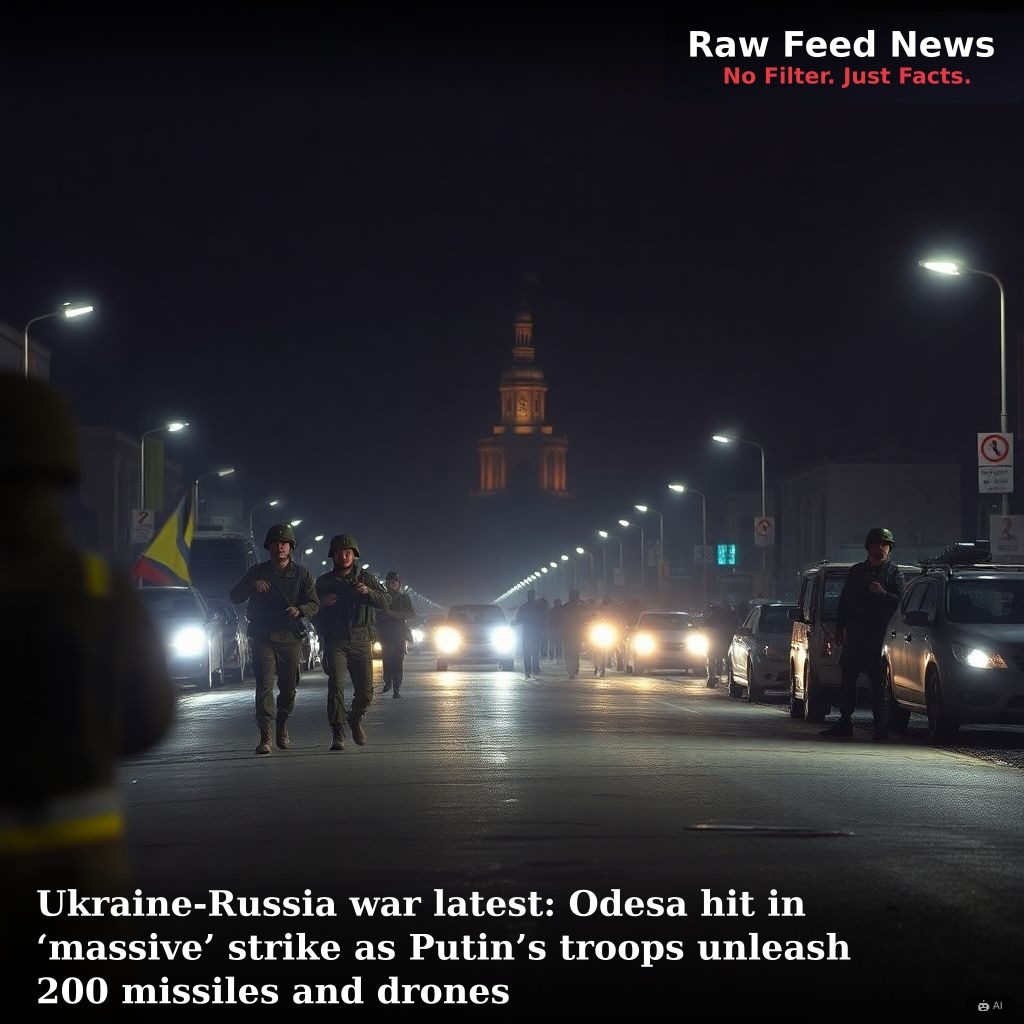 Ukraine-Russia war latest: Odesa hit in ‘massive’ strike as Putin’s troops unleash 200 missiles and drones