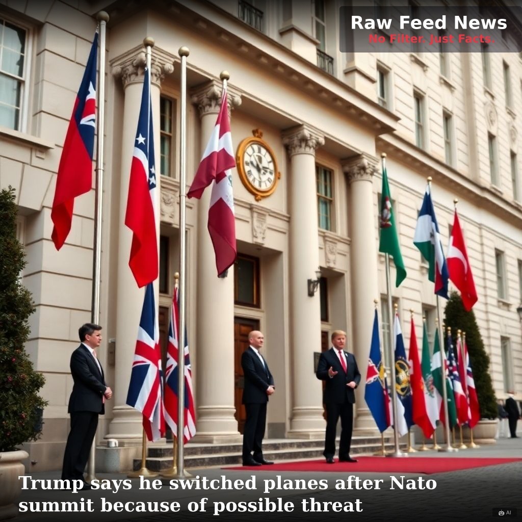 Trump says he switched planes after Nato summit because of possible threat