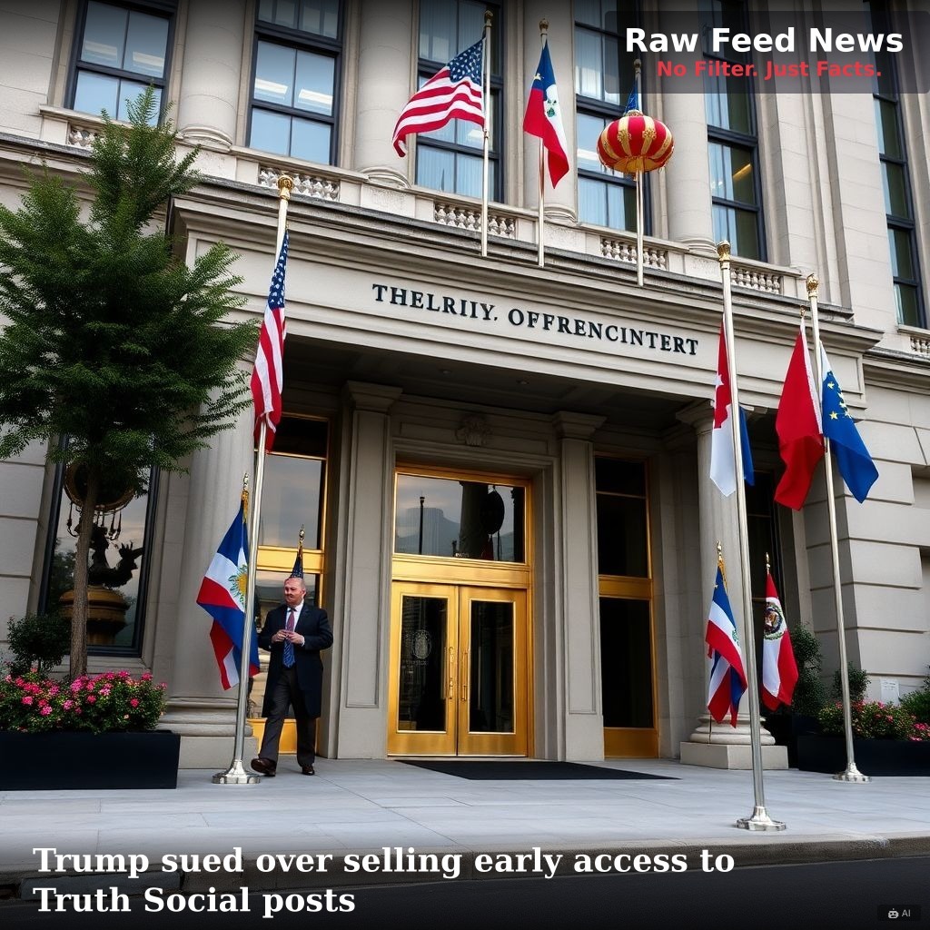 Trump sued over selling early access to Truth Social posts