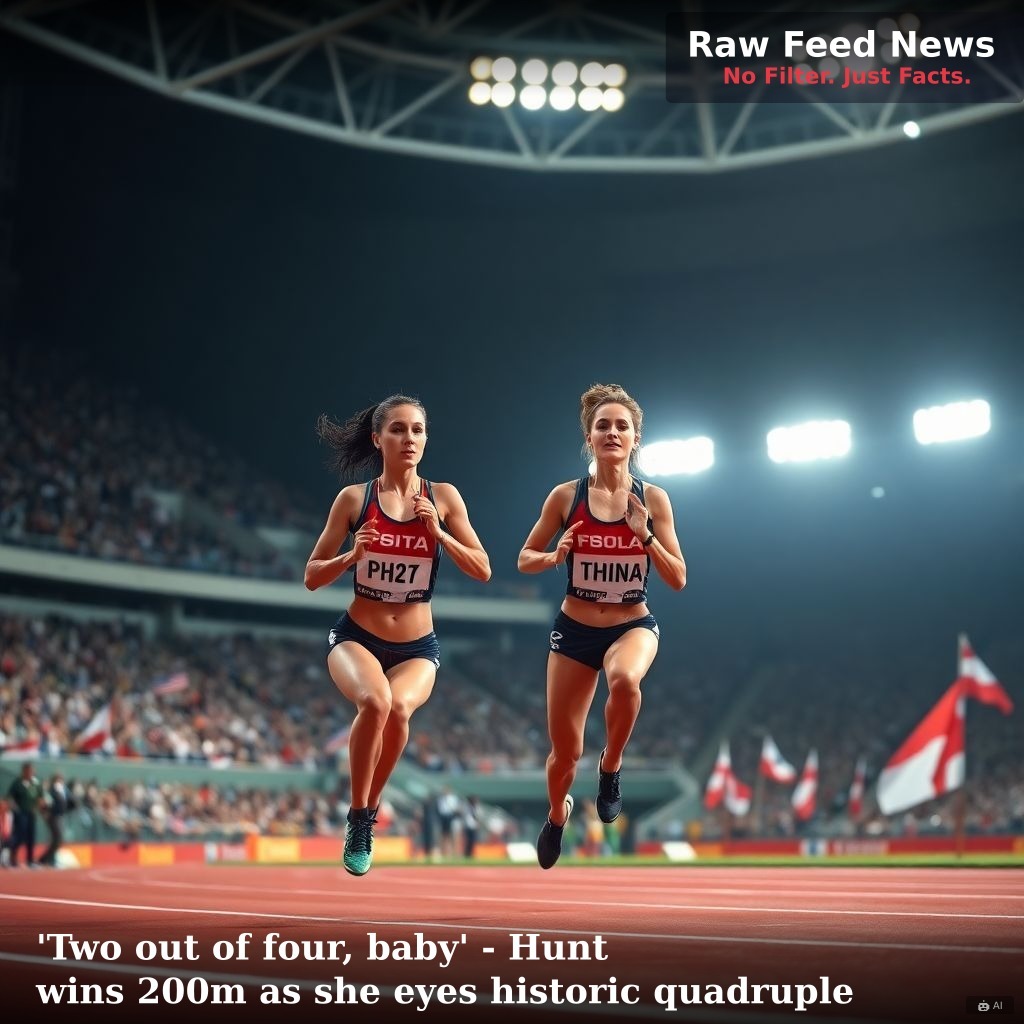 'Two out of four, baby' - Hunt wins 200m as she eyes historic quadruple