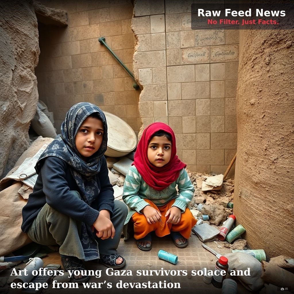 Art offers young Gaza survivors solace and escape from war’s devastation