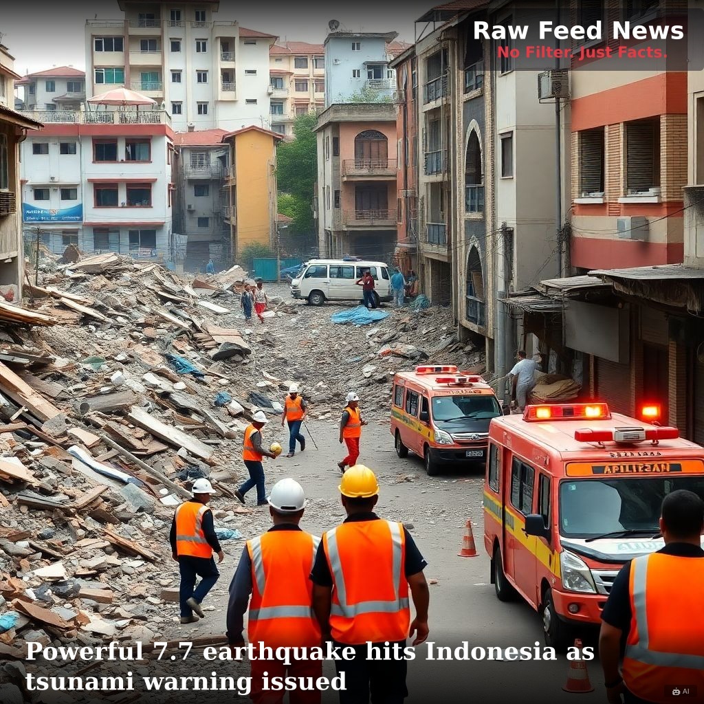 Powerful 7.7 earthquake hits Indonesia as tsunami warning issued