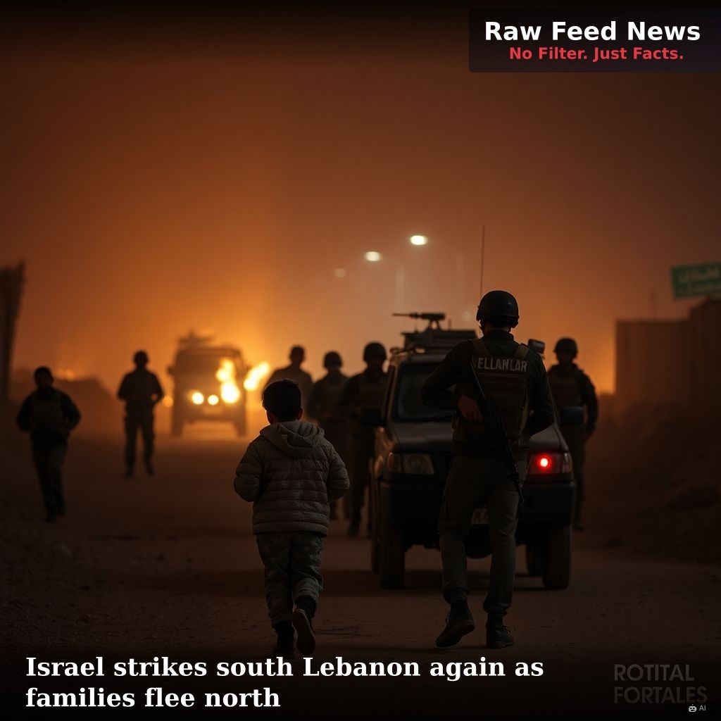 Israel strikes south Lebanon again as families flee north