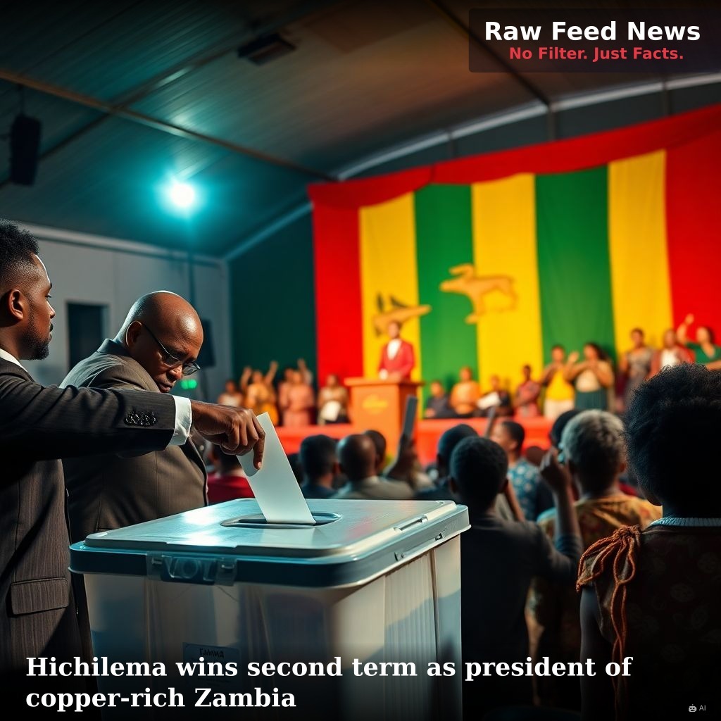 Hichilema wins second term as president of copper-rich Zambia