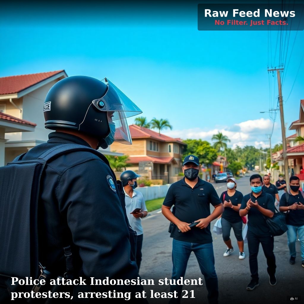 Police attack Indonesian student protesters, arresting at least 21
