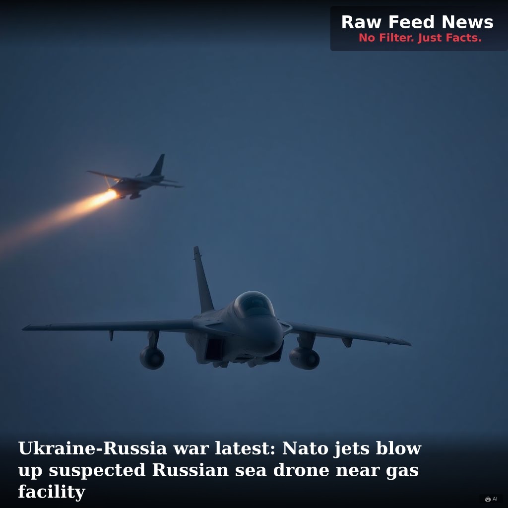 Ukraine-Russia war latest: Nato jets blow up suspected Russian sea drone near gas facility