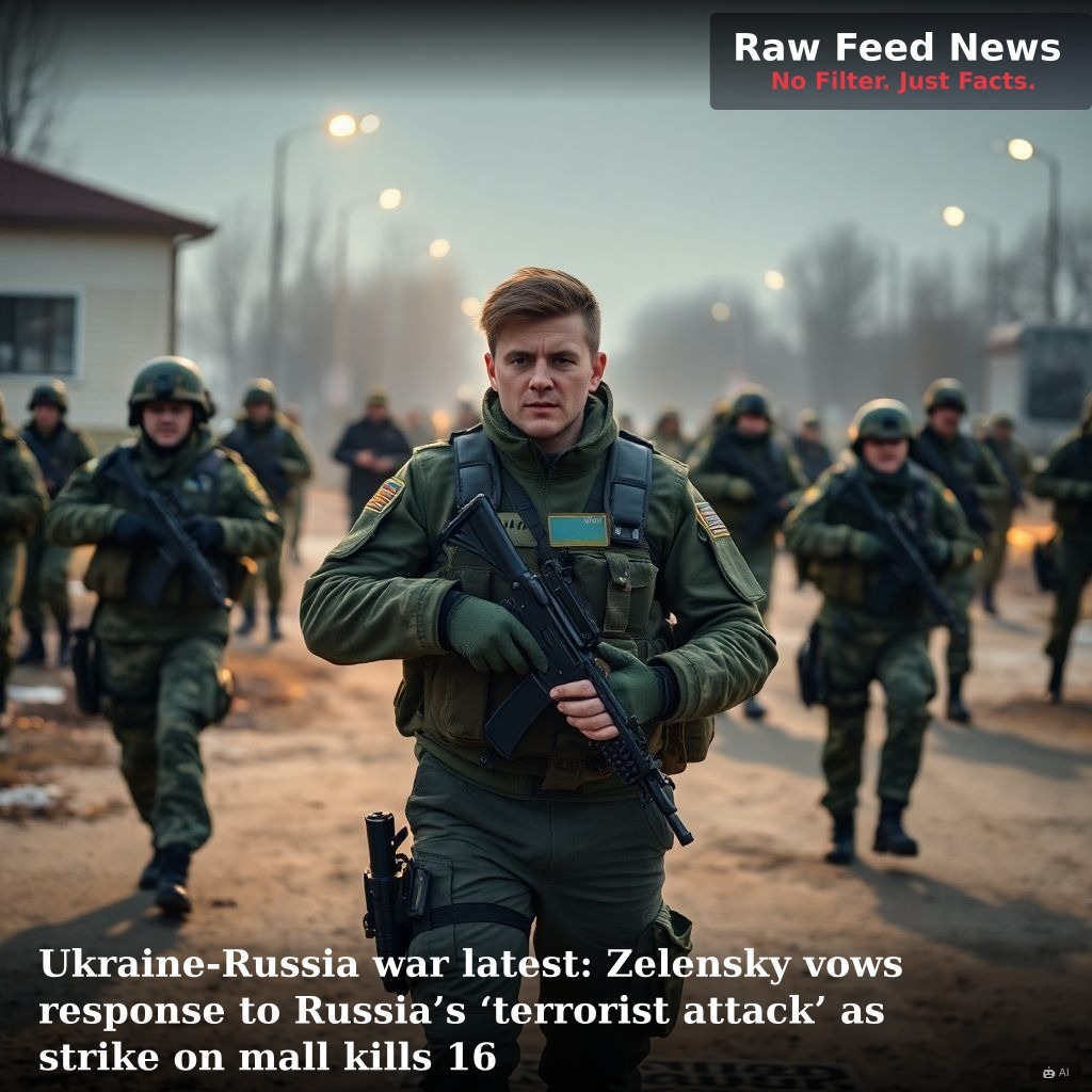 Ukraine-Russia war latest: Zelensky vows response to Russia’s ‘terrorist attack’ as strike on mall kills 16