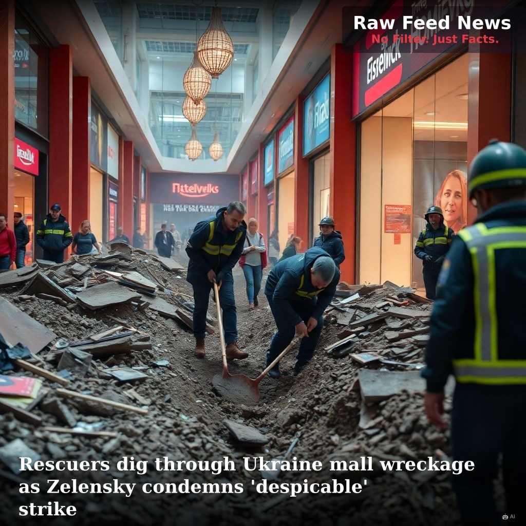Rescuers dig through Ukraine mall wreckage as Zelensky condemns 'despicable' strike