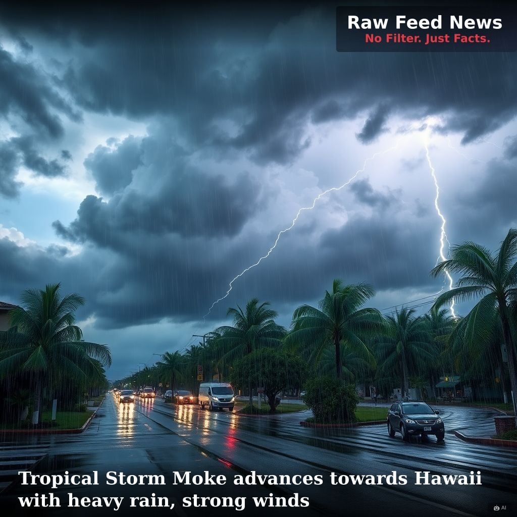 Tropical Storm Moke advances towards Hawaii with heavy rain, strong winds