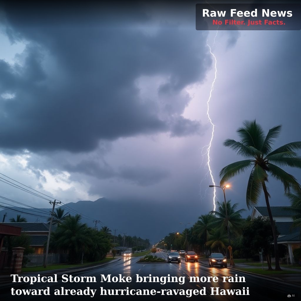 Tropical Storm Moke bringing more rain toward already hurricane-ravaged Hawaii