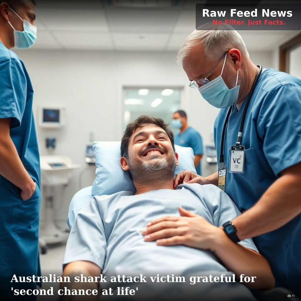 Australian shark attack victim grateful for 'second chance at life'