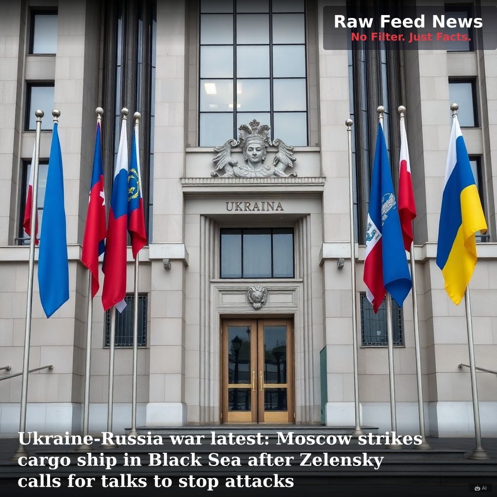 Ukraine-Russia war latest: Moscow strikes cargo ship in Black Sea after Zelensky calls for talks to stop attacks