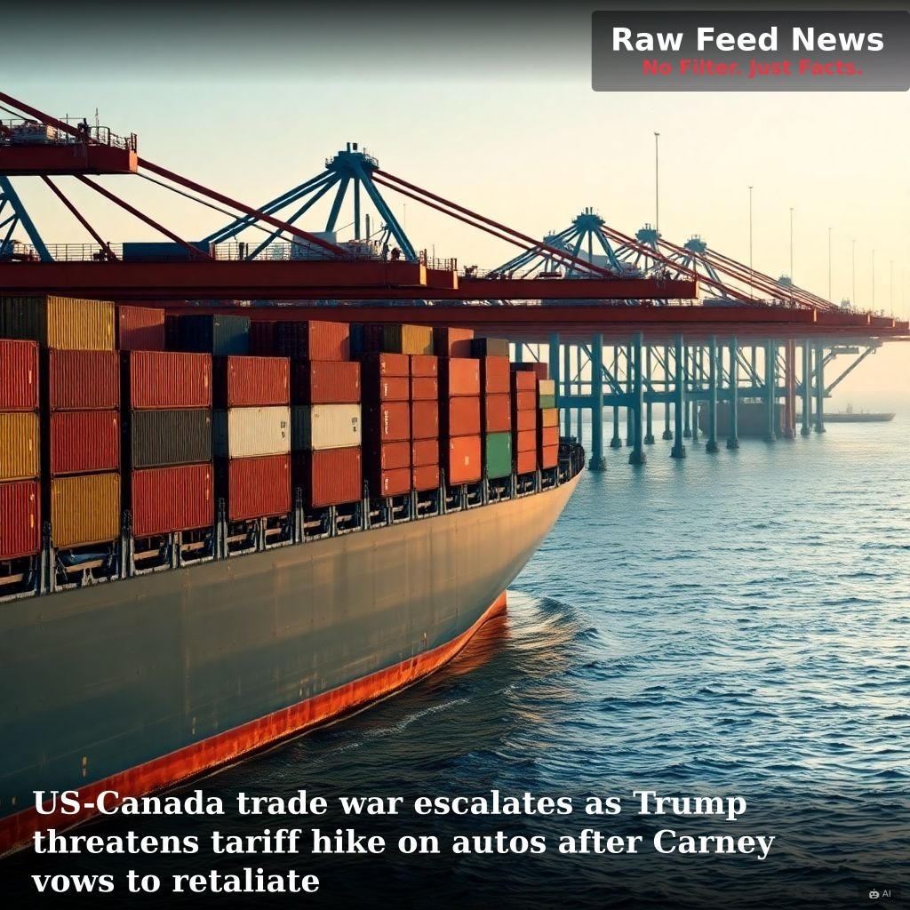 US-Canada trade war escalates as Trump threatens tariff hike on autos after Carney vows to retaliate