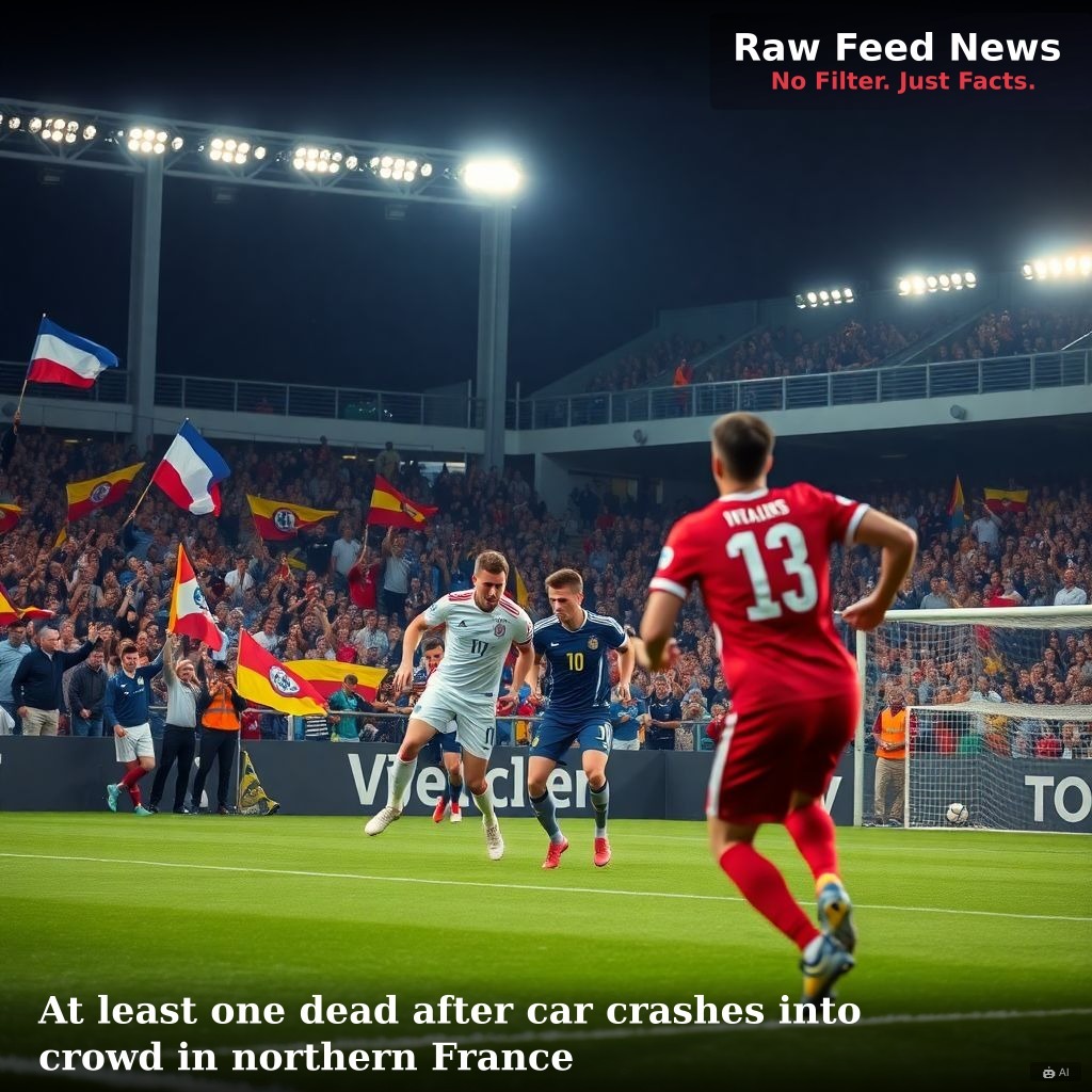 At least one dead after car crashes into crowd in northern France