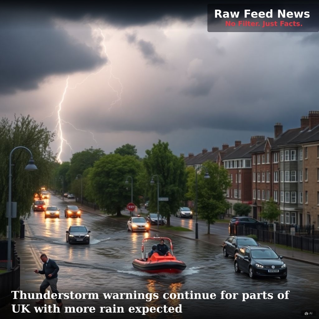 Thunderstorm warnings continue for parts of UK with more rain expected