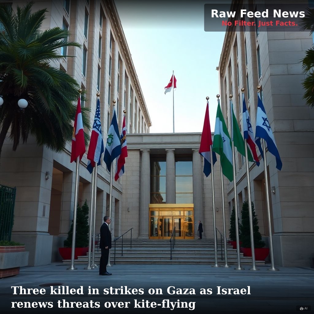 Three killed in strikes on Gaza as Israel renews threats over kite-flying